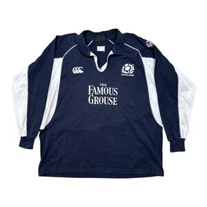 Vintage Y2K Canterbury Scotland Team Rugby Famous Grouse L/S Jersey Mens 3XL